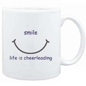  Mug White  SMILE  LIFE IS Cheerleading  Sports 