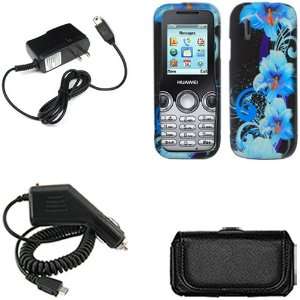  iFase Brand Huawei U2800A Combo Blue Flower Protective 