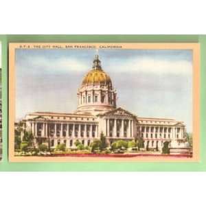  Postcard Vintage The City Hall San Francisco Ca 