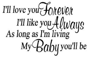 ll Love you Forever Like Always Living Baby Vinyl Wall Decal Sticker 