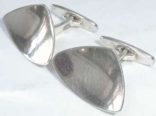   SILVER CUFFLINKS MODERN CONCAVE TH.SKAT RORDAM DENMARK STERLING  