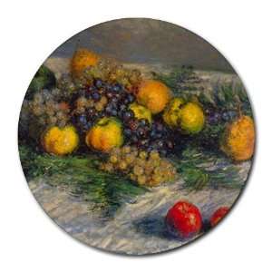  Still Life By Claude Monet Round Mouse Pad Office 