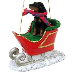  Coonhound in a Sleigh Christmas Ornament