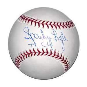 Sparky Lyle Autographed/Hand Signed Rawlings Official MLB 
