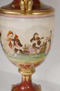 Large German Porcelain Cherub Urns Dresden Vase  