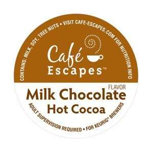 Cafe Escapes Milk Chocolate Hot Cocoa KCups, K Cups for Keurig Brewers 