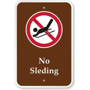  No Sleding (with Graphic) Engineer Grade Sign, 18 x 12 