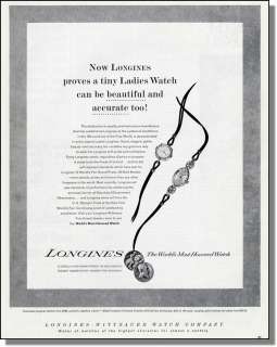 1964 Longines Ladies Watch   Tiny & Beautiful Print Ad  