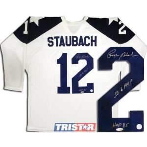  Roger Staubach Dallas Cowboys Autographed Double Star 