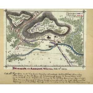  Civil War Map Skirmish at Auburn, Virginia, Octr. 14th 