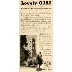  1935 Ad Ojai Mountain Valley California Realty Vacation 