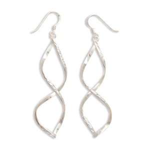  Sterling Silver Open Twist French Wire Earrings Jewelry