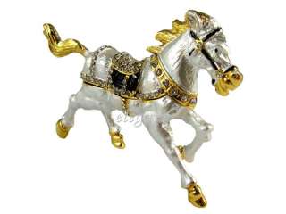 Silver Horse Crystals Jewellery Jewelry Trinket Ring Box