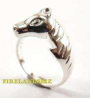 Horse Head Ring Side View Sterling Silver Sz 6 7 8 9 10  