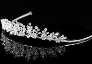   Flower Silver Tiara use Swarovski Crystal T1333