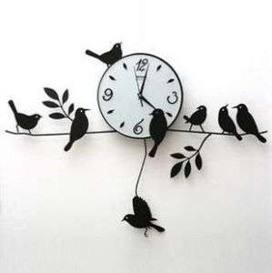SETTLER Metal Bird Silence Pendulum Wall Clock  