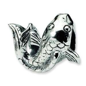   SimStars Reflections Sterling Silver Fish Bead Arts, Crafts & Sewing