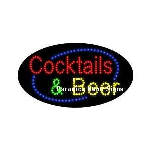  Cocktails & Beer LED Sign (Oval)