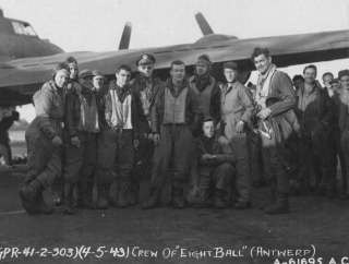 WWII Clark Gable Boeing B 17 Crew Photo England 1943  