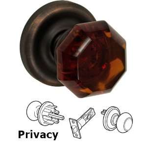   amber glass knob with contoured radius rose in oil r