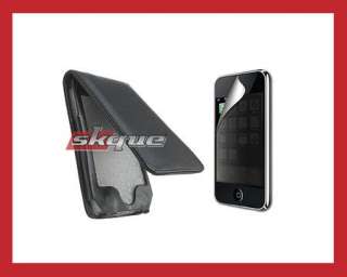   Privacy Film Leather CASE Black for Apple Iphone 4 845793459402  