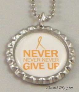 New MS MULTIPLE SCLEROSIS Awareness NEVER GIVE UP Bottle Cap Ball 
