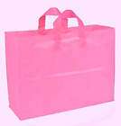 PLASTIC HOT PINK FROST SHOPPING BAGS CB12P 16x6x12  