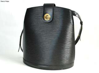   LOUIS VUITTON LV Black Epi Leather CLUNY Bucket Shoulder Bag  