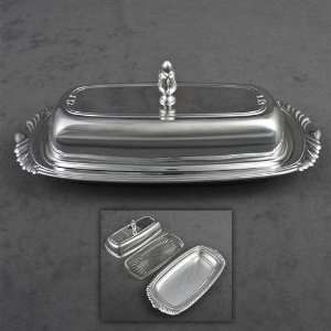 Butter Dish by Oneida, Silverplate Wave Design, Wave 