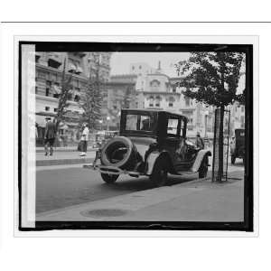   Print (L) [Street scene, rear view of automobile, Washington, D.C