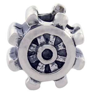    Biagi Ship Wheel Sterling Silver Bead, Pandora Compatible Jewelry