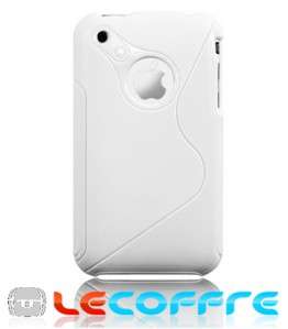 NEW WHITE S LINE TPU SKIN BACK COVER CASE FOR APPLE IPHONE 3G 3GS 