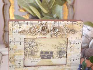Shabby Cottage Chic Sheet Music Wooden Picture Photo Frame Cream 