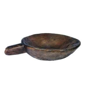 Primitive Handled Treen Bowl Country Décor 