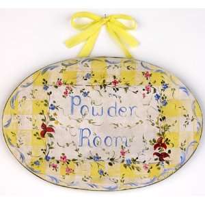  Yellow Powder Room Plaque