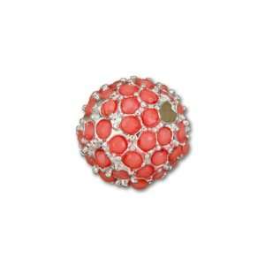  10mm Silver Plated Coral Round Resort Pavé Bead Arts 