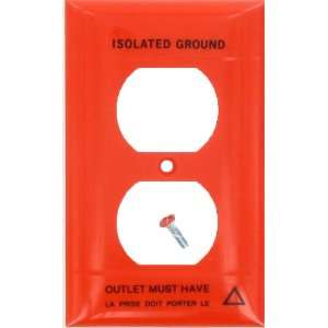  Pro Line GE Isolated Ground Duplex Outlet Plate Orange 