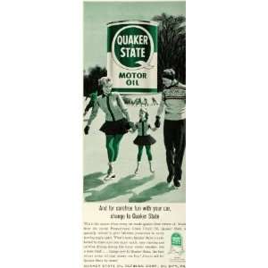  1959 Ad Quaker State Oil Refining Corp Family Ice Skating 