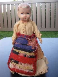 VINTAGE ROLLING COMPOSITION GIRL DOLL CHILD TOY NEAT  