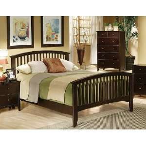   Contemporary Cappuccino Finish Hardwood Queen Bed Furniture & Decor