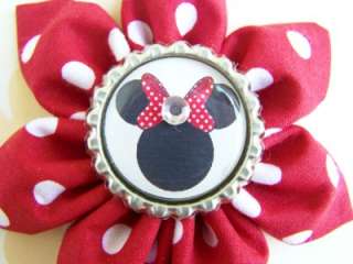 NEW Custom MINNIE MOUSE bOuTiQuE FLOWER Clip Hair Bow  Red  