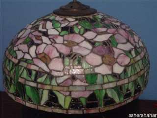 High quality Oriental poppy stained glass lamp shade  