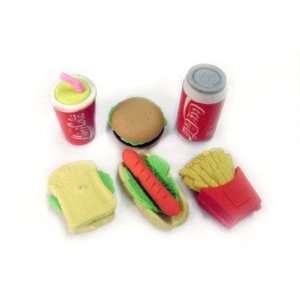  6 Piece Fast Food Erasers Toys & Games