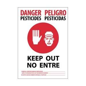 DPSA1AC   Danger, Pesticides Keep Out (Bilingual), 20 X 14, .040 