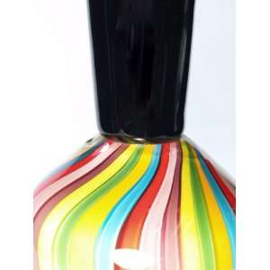  Murano Glass Vase Mouth Blown Art Rainbow Contemporary 