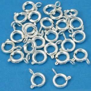  25 Silver Plated Spring Ring Clasps Round Jewelry 7mm 