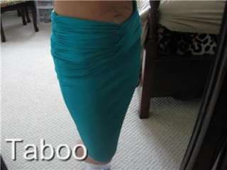 Marciano Sexy Teal rouched Pencil Skirt   M ~Ret. $158  