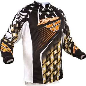 Fly Racing Kinetic Jersey , Color White/Gold, Size 2XL 364 2242X