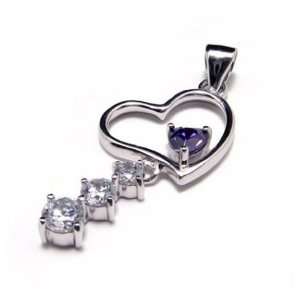  Heart Shape 925 Silver Plated Necklace Jewelry Diamond 