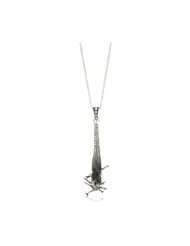 HAN CHOLO Shadow Series Silver Plated Brass Spiked Bat Pendant 